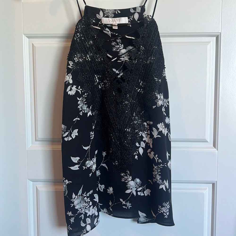 WAYF Lace Silk Blouse